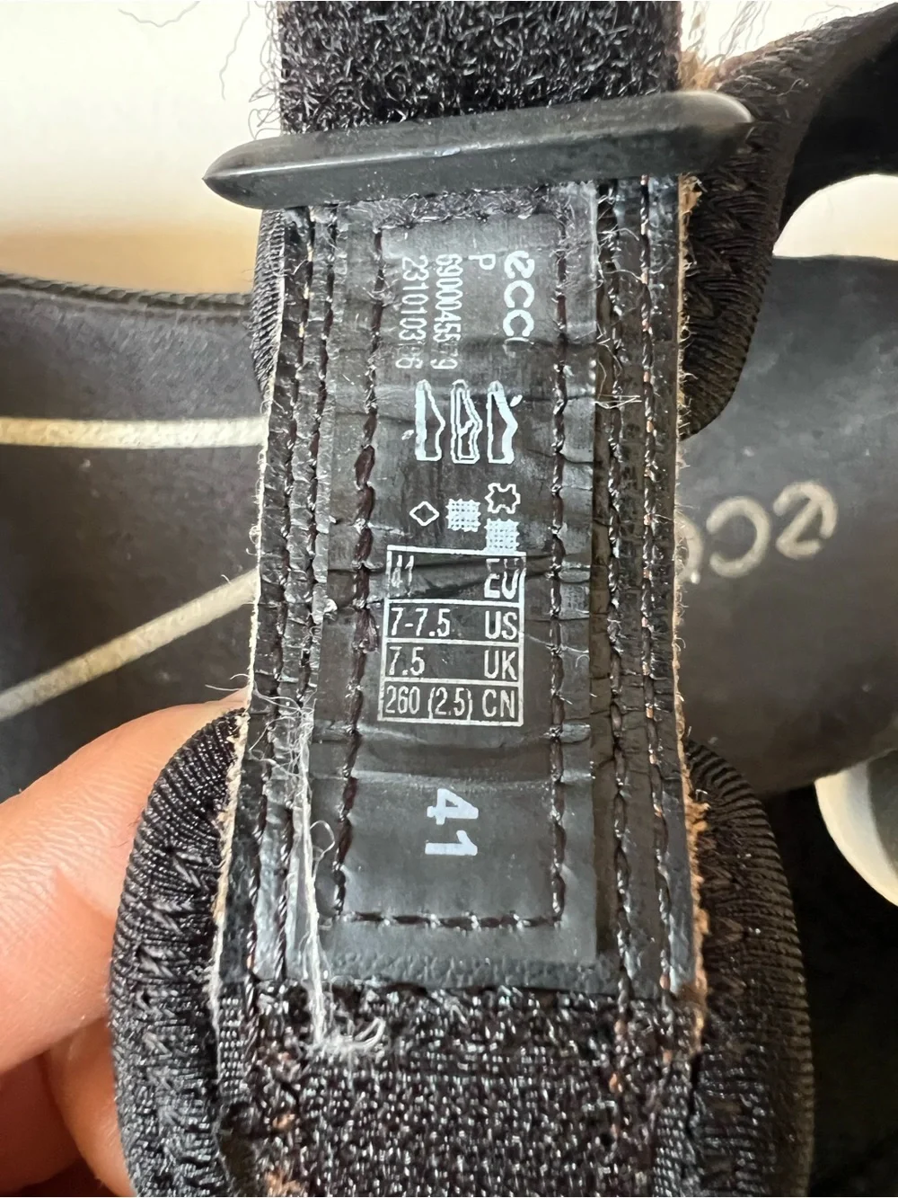 Ecco Tan and Black Adjustable Leather Sport Sandals